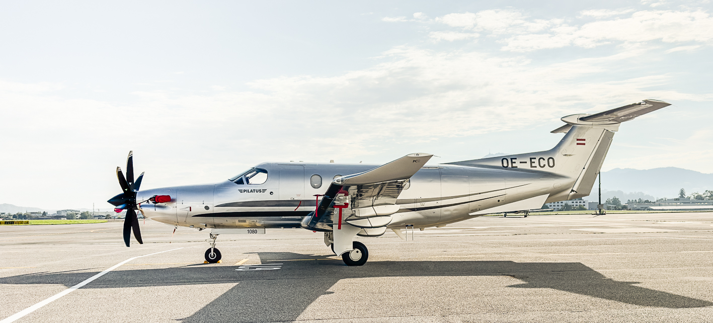 OE-ECO Pilatus PC-12 auf dem Vorfeld